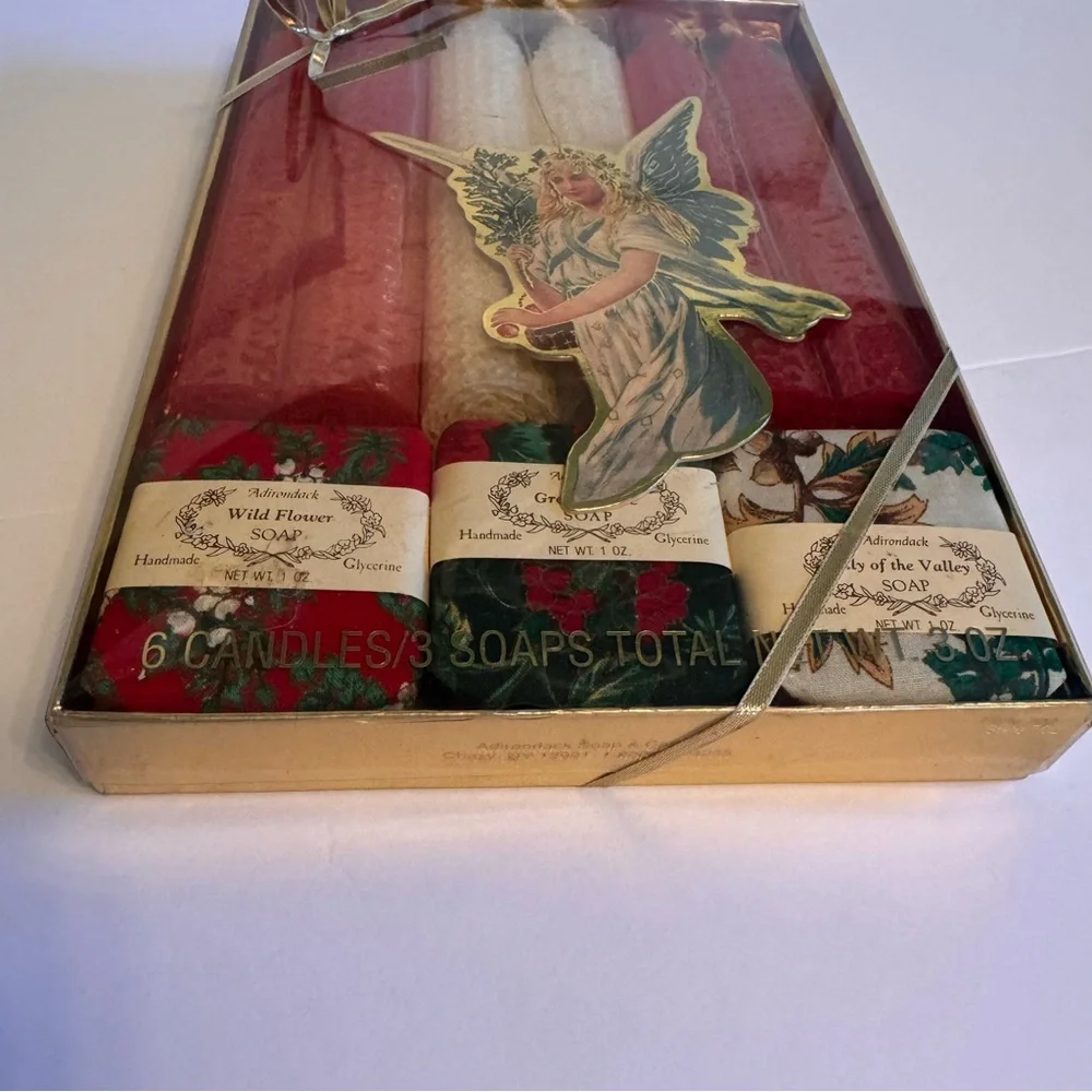 Adirondack Wild Flower Handmade Glycerine Soap‎ and Candles Boxed Set  New